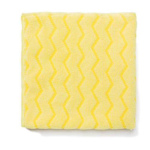 Reusable Cleaning Cloths, Microfiber, 16 x 16, Yellow, 12/Carton-(RCPQ610)