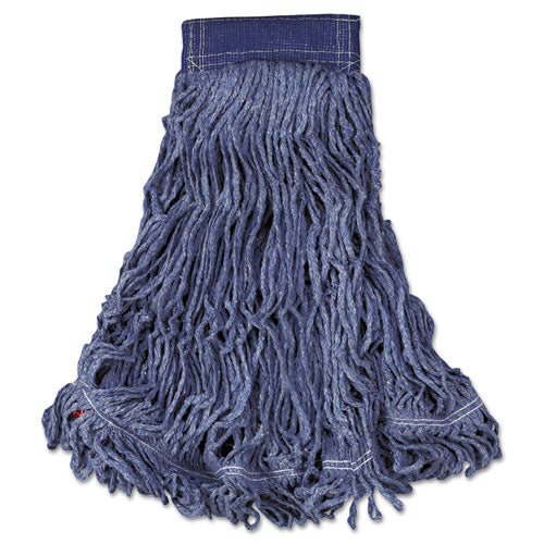 Swinger Loop Wet Mop Head, X-Large, Cotton/Synthetic, Blue, 6/Carton-(RCPC154BLU)