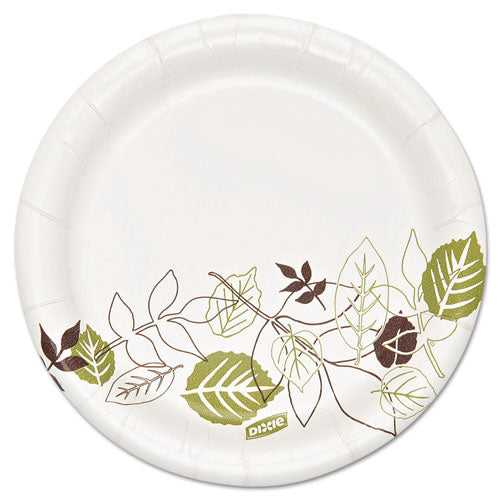Pathways Soak Proof Shield Heavyweight Paper Plates, WiseSize, 5.88" dia, Green/Burgundy, 500/Carton-(DXESXP6WS)