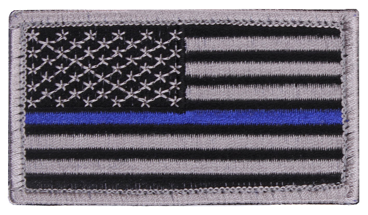 Rothco Thin Blue Line Police U.S. Flag Patch - Hook Back
