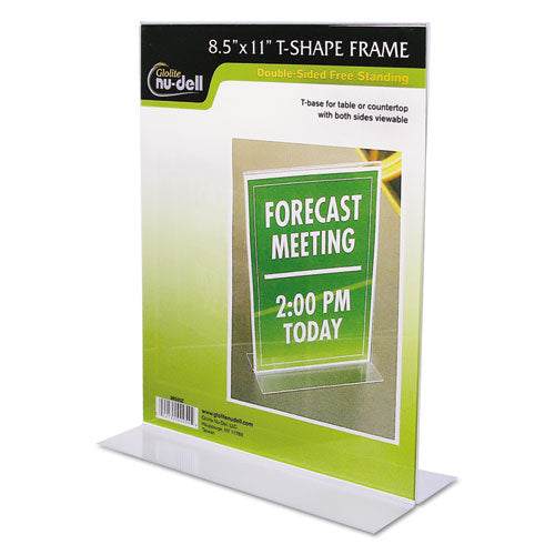 Clear Plastic Sign Holder, Stand-Up, 8.5 x 11-(NUD38020Z)