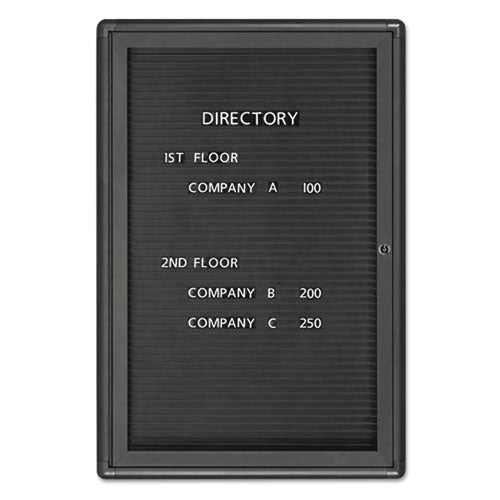 Enclosed Magnetic Directory, One Door, 24 x 36, Graphite Aluminum Frame-(QRT2963LM)