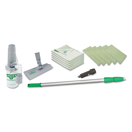 SpeedClean Window Cleaning Kit, 72" to 80", Extension Pole With 8" Pad Holder, Silver/Green-(UNGCK053)