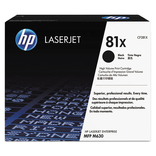 HP 81X, (CF281X) High-Yield Black Original LaserJet Toner Cartridge-(HEWCF281X)