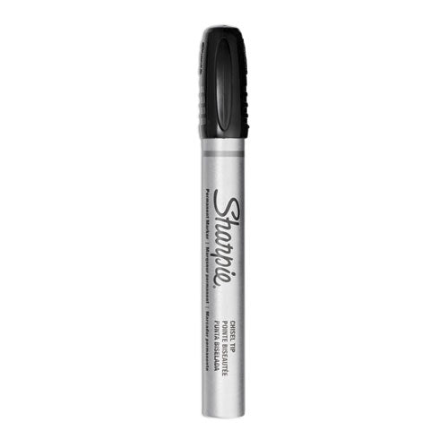 Durable Metal Barrel Permanent Marker, Broad Chisel Tip, Black-(SAN1794224)
