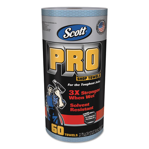 Pro Shop Towels, Heavy Duty, 1-Ply, 10.4 x 11, Blue, 12 Rolls/Carton-(KCC32992)
