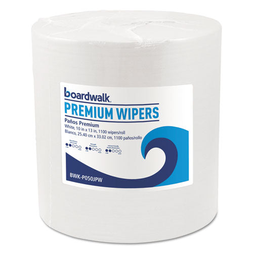 Hydrospun Wipers, 10 x 13, White, 1,100/Roll-(BWKP050JPW)
