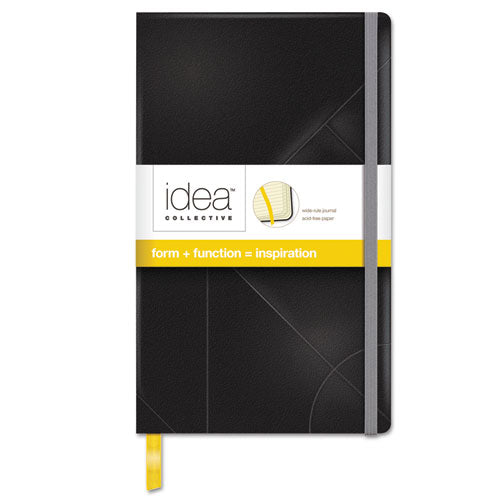 Idea Collective Journal, Hardcover with Elastic Closure, 1-Subject, Wide/Legal Rule, Black Cover, (120) 8.25 x 5 Sheets-(TOP56872)