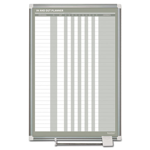 In-Out Magnetic Dry Erase Board, 24 x 36, White Surface, Silver Aluminum Frame-(BVCGA02109830)