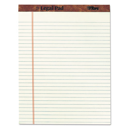 "The Legal Pad" Ruled Perforated Pads, Wide/Legal Rule, 50 Green-Tint 8.5 x 11.75 Sheets, Dozen-(TOP7534)