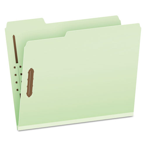 Heavy-Duty Pressboard Folders with Embossed Fasteners, 1/3-Cut Tabs, 3" Expansion, 2 Fasteners, Letter Size, Green, 25/Box-(PFX17182)