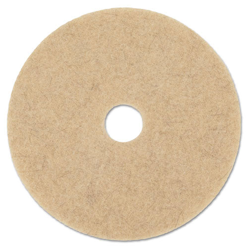 Natural Hog Hair Burnishing Floor Pads, 17" Diameter, Tan, 5/Carton-(BWK4017NHE)