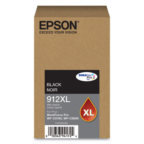 T912XL120 (912XL) DURABrite Pro High-Yield Ink, 5800 Page-Yield, Black-(EPST912XL120)