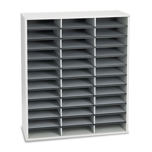 Literature Organizer, 36 Letter Compartments, 29 x 11.88 x 34.69, Dove Gray-(FEL25061)