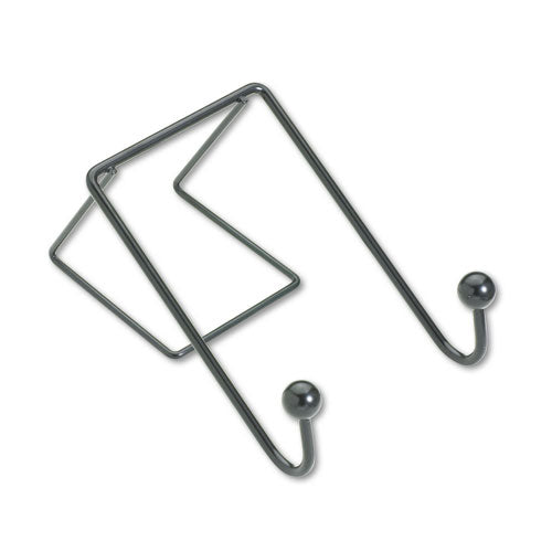 Partition Additions Wire Double-Garment Hook, 4 x 5.13 x 6, Over-the Panel Mount, Black-(FEL75510)