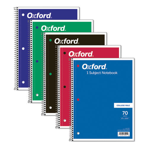 Coil-Lock Wirebound Notebooks, 3-Hole Punched, 1-Subject, Medium/College Rule, Randomly Assorted Covers, (70) 10.5 x 8 Sheets-(TOP65021)