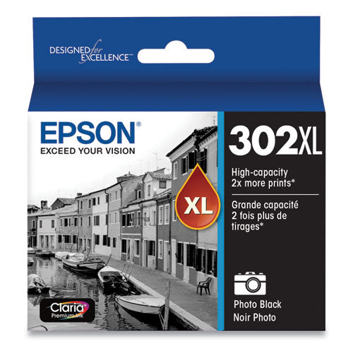 T302XL120-S (T302XL) Claria High-Yield Ink, Photo Black-(EPST302XL120S)