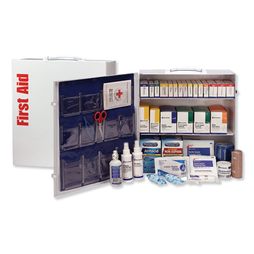 ANSI 2015 Class A+ Type I and II Industrial First Aid Kit 100 People, 676 Pieces, Metal Case-(FAO90575)