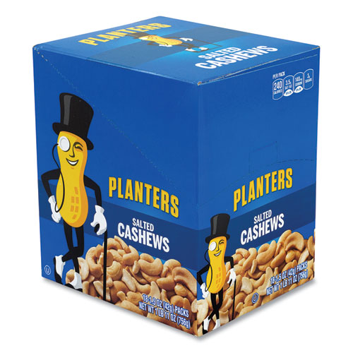 Salted Cashews, 1.5 oz Packs, 18 Packs/Box, Ships in 1-3 Business Days-(GRR20900626)