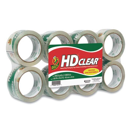 Heavy-Duty Carton Packaging Tape, 3" Core, 1.88" x 55 yds, Clear, 8/Pack-(DUC282195)