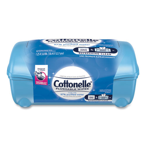 Fresh Care Flushable Cleansing Cloths, 1-Ply, 3.75 x 5.5, White, 42/Pack-(KCC36734)