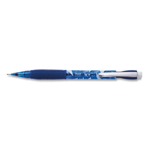 Icy Mechanical Pencil, 0.7 mm, HB (#2.5), Black Lead, Transparent Blue Barrel, Dozen-(PENAL27TC)