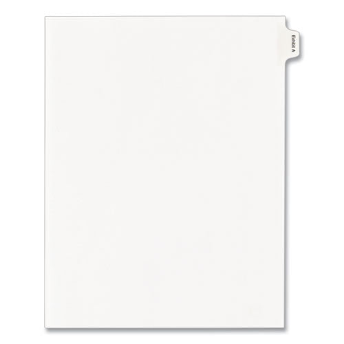 Allstate-Style Legal Side Tab Dividers, 26-Tab, Exhibit A, 11 x 8.5, White, 25/Pack-(AVE82107)