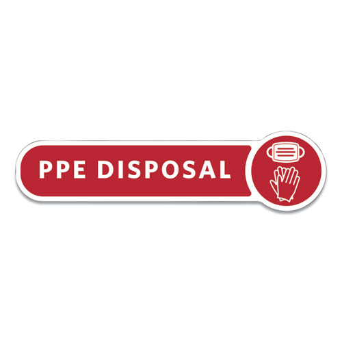 Medical Decal, PPE DISPOSAL, 10 x 2.5, Red-(RCP2138292)