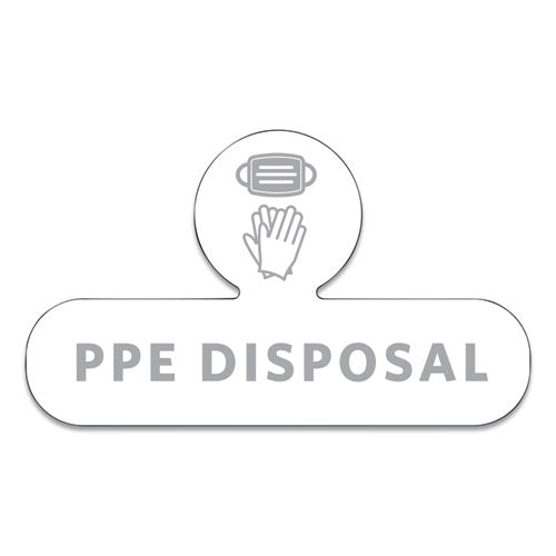 Medical Decal, PPE DISPOSAL, 9.5 x 5.6, White-(RCP2137851)