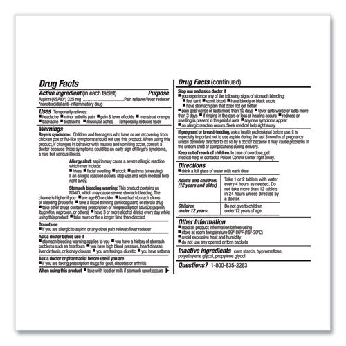 SmartCompliance Aspirin Refill, 2/Packet, 10 Packets/Box-(FAOFAE7004)