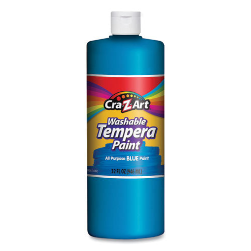Washable Tempera Paint, Blue, 32 oz Bottle-(CZA760076)