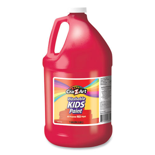 Washable Kids Paint, Red, 1 gal Bottle-(CZA760052)