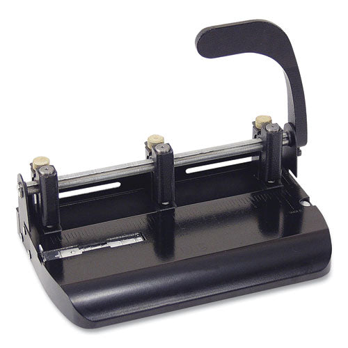 32-Sheet Heavy-Duty Two-Three-Hole Punch with Lever Handle, 9/32" Holes, Black-(OIC90078)