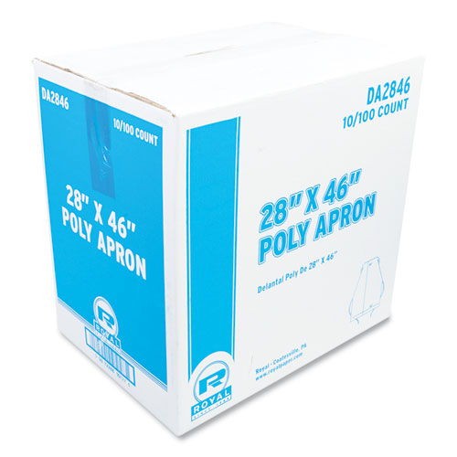 Poly Apron, 28 x 46, One Size Fits All, White, 100/Pack, 10 Packs/Carton-(RPPDA2846)