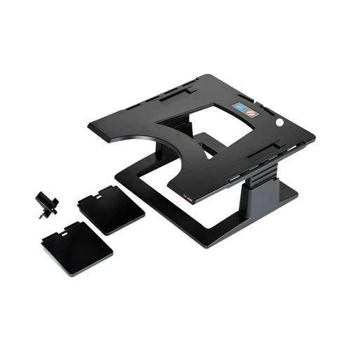 Adjustable Notebook Riser, 13" x 13" x 4" to 6", Black, Supports 20 lbs-(MMMLX500)