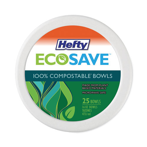 ECOSAVE Tableware, Plate, Bagasse, 6.75" dia, White, 30/Pack-(RFPD77300PK)