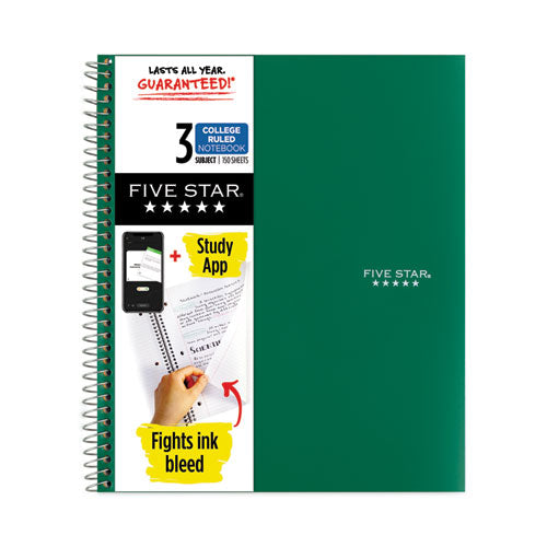 Wirebound Notebook with Four Pockets, 3-Subject, Medium/College Rule, Randomly Assorted Cover Color, (150) 11 x 8.5 Sheets-(MEA06210)
