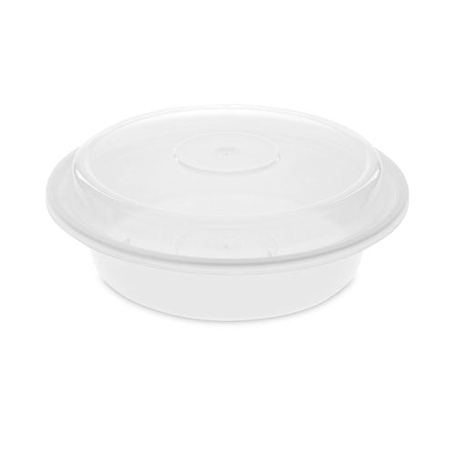 Newspring VERSAtainer Microwavable Containers, 24 oz, 7 x 7 x 2.38, White/Clear, Plastic, 150/Carton-(PCTNC723)