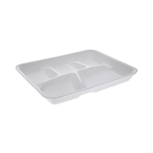 Foam School Trays, 5-Compartment, 8.25 x 10.5 x 1, White, 500/Carton-(PCTYTH10500SGBX)