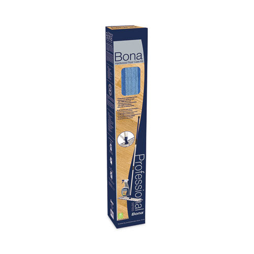 Hardwood Floor Care Kit, 18" Wide Microfiber Head, 72" Silver/Blue Aluminum Handle-(BNAWM710013399)