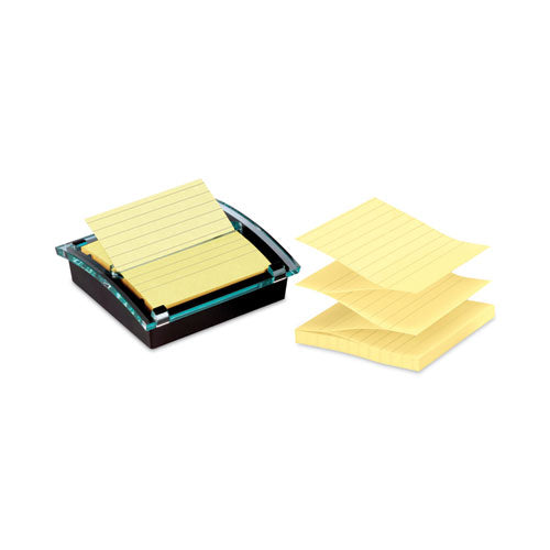 Pop-up Note Dispenser/Value Pack, For 4 x 4 Pads, Black/Clear, Includes (3) Canary Yellow Super Sticky Pop-up Pad-(MMMDS440SSVP)