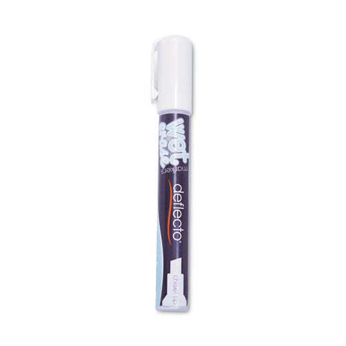 Wet Erase Markers, Medium Chisel Tip, White, 4/Pack-(DEFSMA510V4WT)