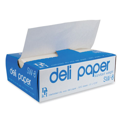 Interfolded Deli Sheets, 10.75 x 8, Standard Weight, 500 Sheets/Box, 12 Boxes/Carton-(DPKSW8)