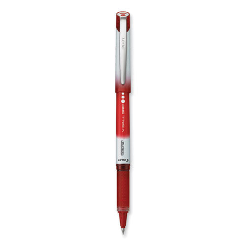 VBall Grip Liquid Ink Roller Ball Pen, Stick, Extra-Fine 0.5 mm, Red Ink, Red/White Barrel-(PIL35472)