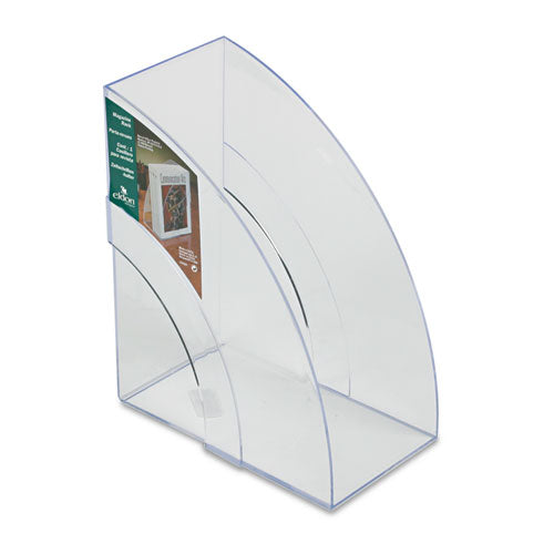 Optimizers Deluxe Plastic Magazine Rack, 5.25 x 9 x 11.13, Clear-(RUB96502ROS)