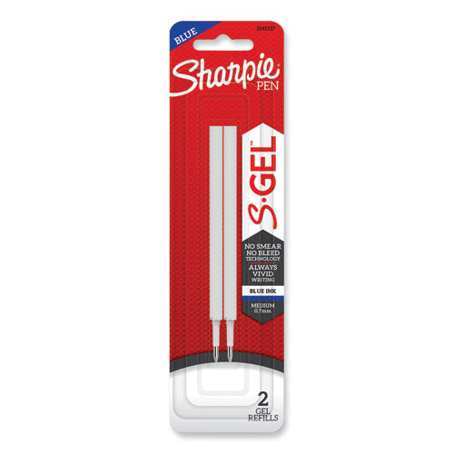 S-Gel 0.7 mm Pen Refills, Medium 0.7 mm Bullet Tip, Blue Ink, 2/Pack-(SAN2141127)