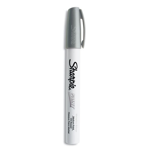 Permanent Paint Marker, Medium Bullet Tip, Silver-(SAN35560)