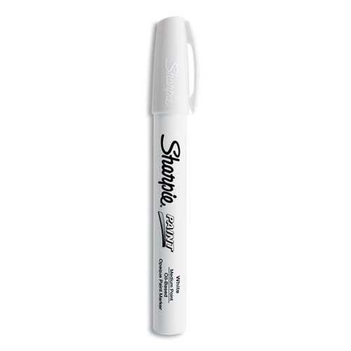 Permanent Paint Marker, Medium Bullet Tip, White-(SAN35558)