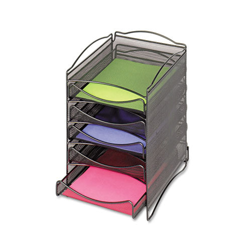 Onyx Stackable Literature Organizer, Five-Drawer, 10.25 x 12.75 x 15.25, Black-(SAF9432BL)