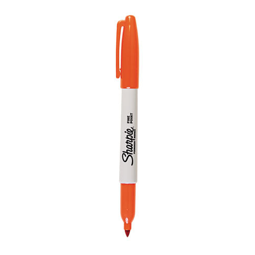 Fine Tip Permanent Marker, Fine Bullet Tip, Orange, Dozen-(SAN30006)